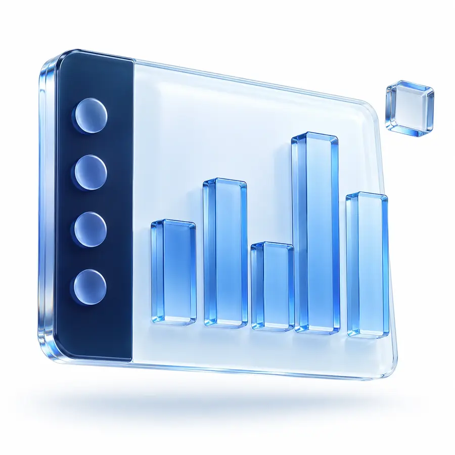 Fenêtre d’application en verre avec un graphique
